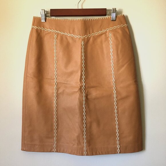 GAP Genuine Leather Stitched Coastal Cowgirl Skirt - Picture 3 of 15